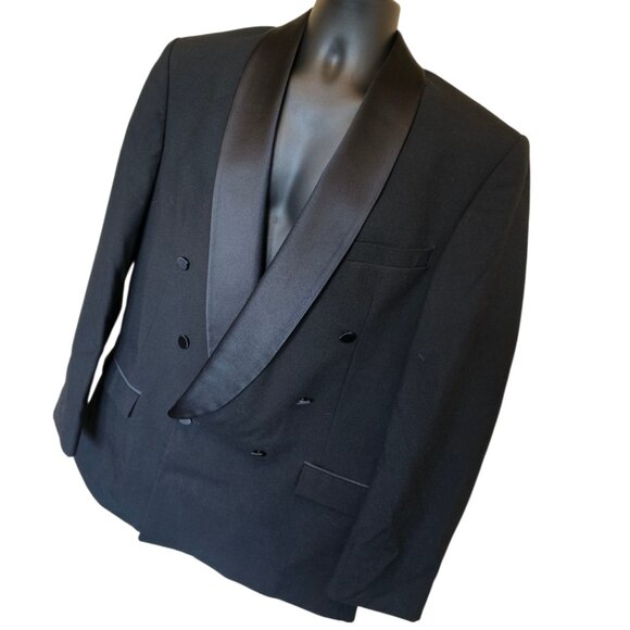 OSCAR DE LA RENTA Black Tuxedo Jacket sz 40R - Picture 2 of 6